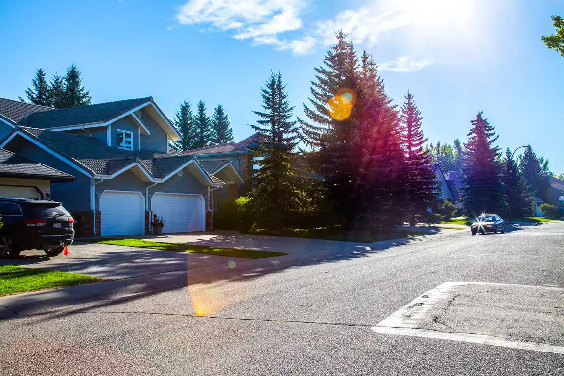 A residential street in Coach Hill